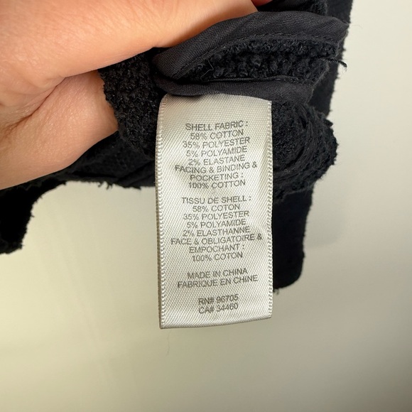 Rebecca Taylor Black Boucle Moto Jacket Cropped Asymmetric Zip - Picture 7 of 7